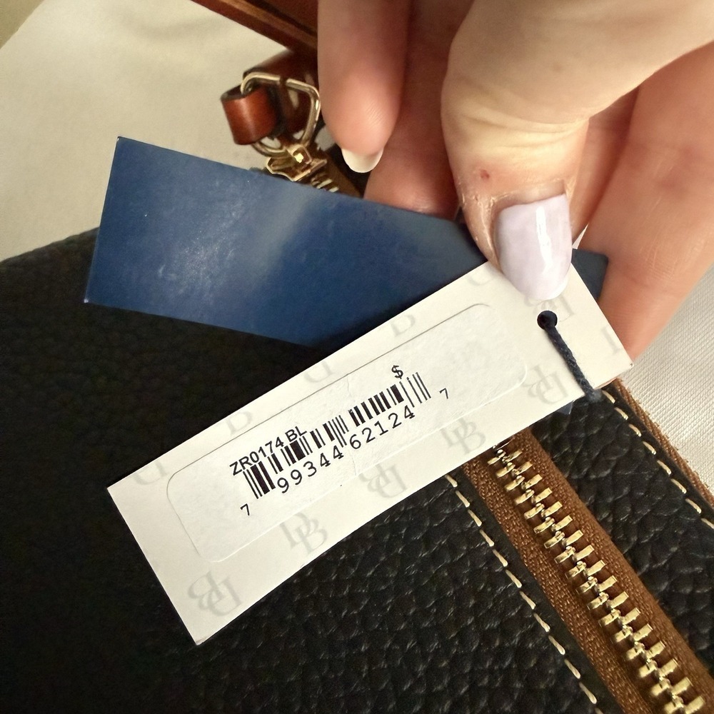 Dooney & Bourke Kirby Tatum Wristlet Clutch Wallet Zip Top Black Brown Tassels - Picture 6 of 15